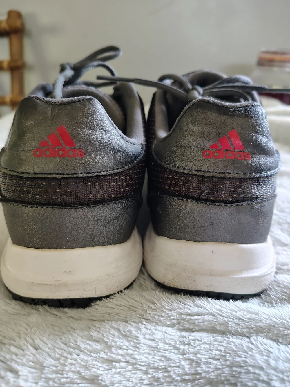 adidas Men's Golf Shoes in Gray with Red Traction